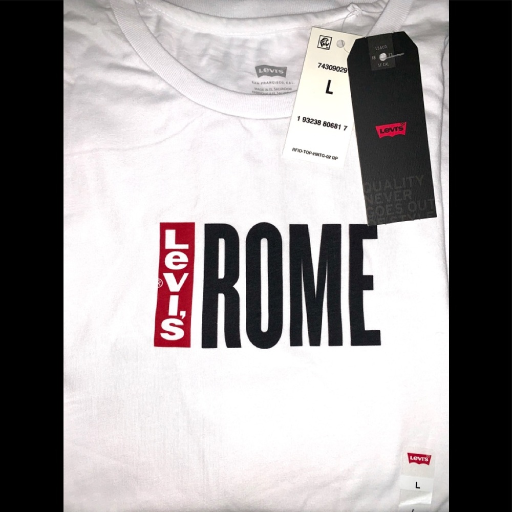 NWT Levi's Logo Cotton Cities Tee Shirt Rome - Picture 3 of 3